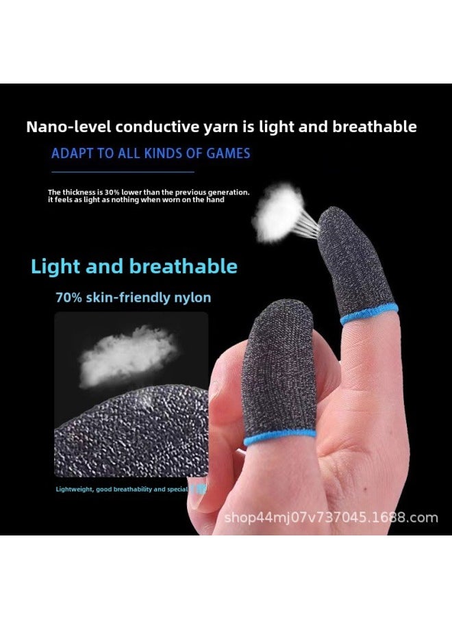 Generic 24-pin Game Finger Set Of Gods Ultra-thin Silver Fiber Crimson Professional E-sports Finger Set Chicken Walking Artifact-Product Color:Finger Sleeve Packaging Bag ]  - Image 4