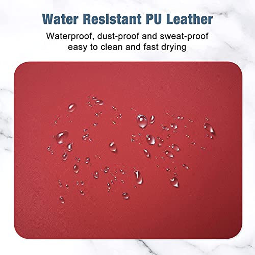 Dyazo Vegan PU Leather Mouse Pad Reversible, Anti-Slip Waterproof Mouse Mat for Office Home Gaming Laptop Men Women Kid,Black & Red Size Small 9.8 X 8.5 Inch - Image 5