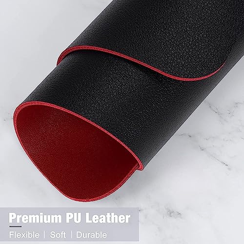 Dyazo Vegan PU Leather Mouse Pad Reversible, Anti-Slip Waterproof Mouse Mat for Office Home Gaming Laptop Men Women Kid,Black & Red Size Small 9.8 X 8.5 Inch - Image 4