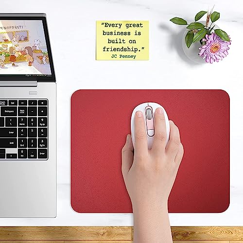 Dyazo Vegan PU Leather Mouse Pad Reversible, Anti-Slip Waterproof Mouse Mat for Office Home Gaming Laptop Men Women Kid,Black & Red Size Small 9.8 X 8.5 Inch - Image 3