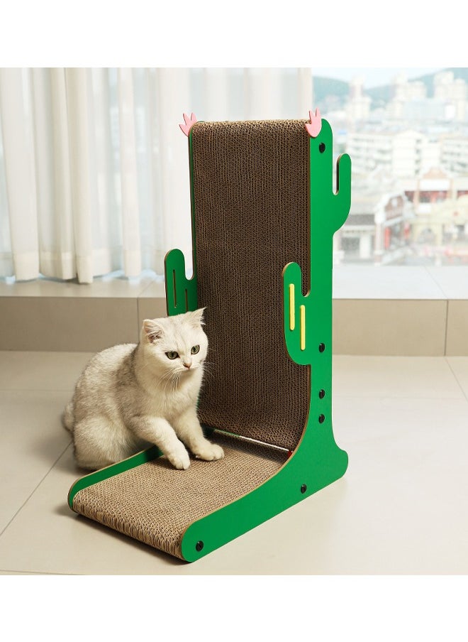 NKX - Cactus Style L-shaped Cat Scratching Board, Indoor Interactive Pet Toys and Cat Self-entertainment Toy - Image 1