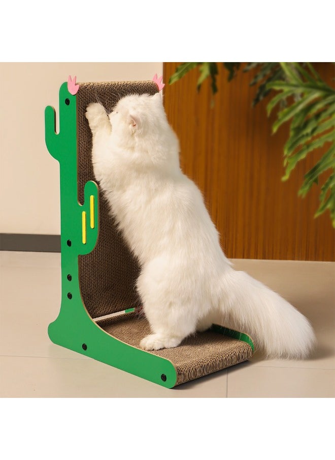 NKX - Cactus Style L-shaped Cat Scratching Board, Indoor Interactive Pet Toys and Cat Self-entertainment Toy - Image 1