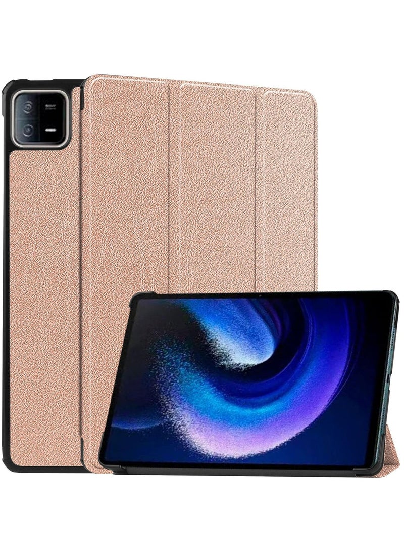 Case for Xiaomi Pad 6/6 Pro 11 inch Released 2023, Tri fold Slim Lightweight Hard Shell Smart Protective Cover with Multi-Angle Stand for Xiaomi Pad 6/6 Pro 11 inch Gold - Image 1