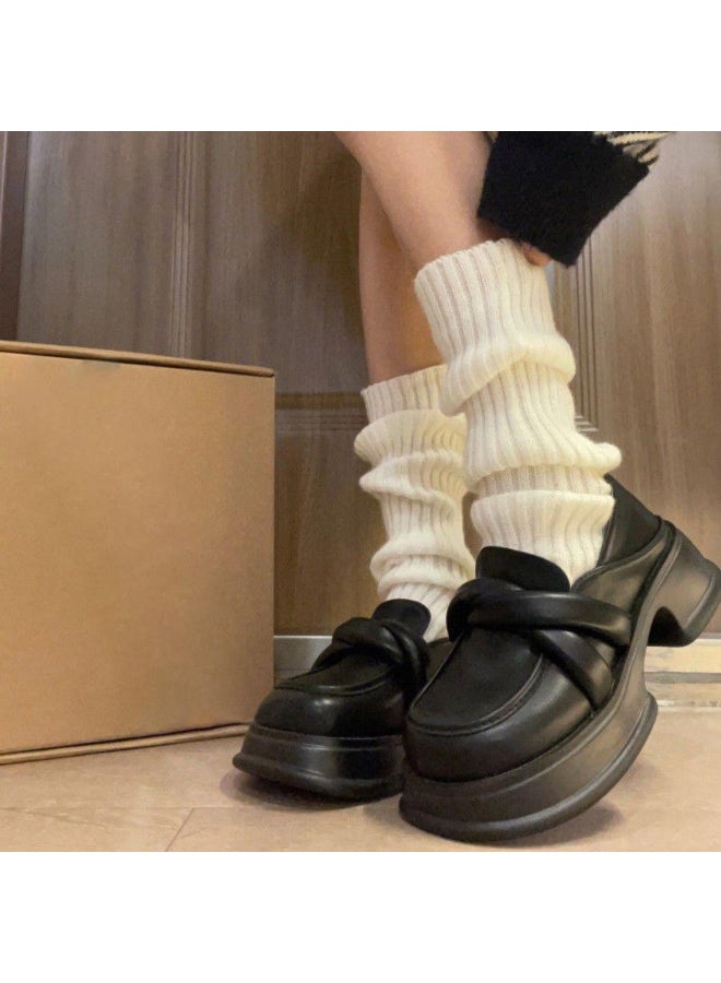 Lolita Leg Warmers Women Long Socks Wool Knitted Foot Cover Arm Warmer Autumn Winter Crochet Heap Socks Boot Cuffs Stockings 