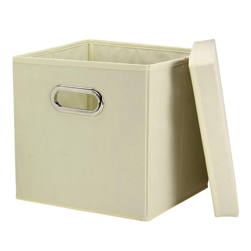 Household Essentials 39-1 Decorative Storage Cube Set with Removable Lids | Natural | 2-Pack - Image 3