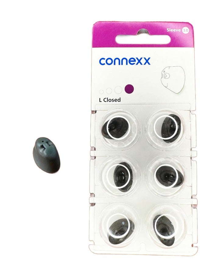 أغطية Signia/Connexx Sleeve Click Domes لأجهزة السمع CIC وITC وRIC (كبيرة - مغلقة) عبوة من قطعتين