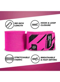 Sanabul  Elastic Professional 180 inch Handwraps for Boxing Kickboxing Muay Thai MMA (Pink, 180 inch)  - Image 3