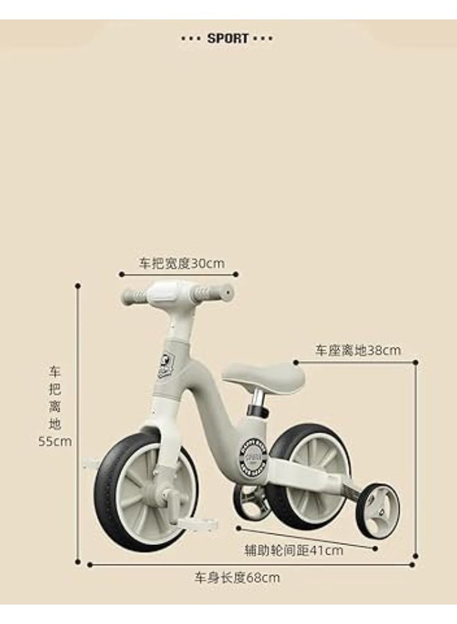 Nano Classic Kids Balance Bike with Training Wheels – Lightweight Toddler Cycle with LED Front Light, Adjustable Seat & EVA Foam Wheels (1–4 Years) - Image 3