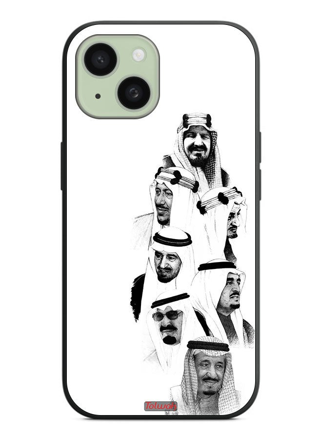 Tolwak Apple iPhone 15 Protective Case Cover Saudi Kings Art B_W - Image 2