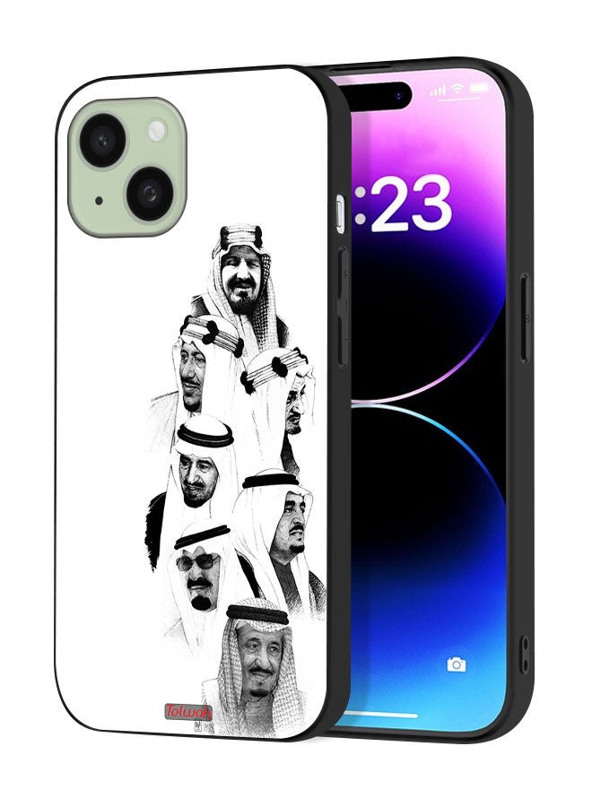 Tolwak Apple iPhone 15 Protective Case Cover Saudi Kings Art B_W - Image 1
