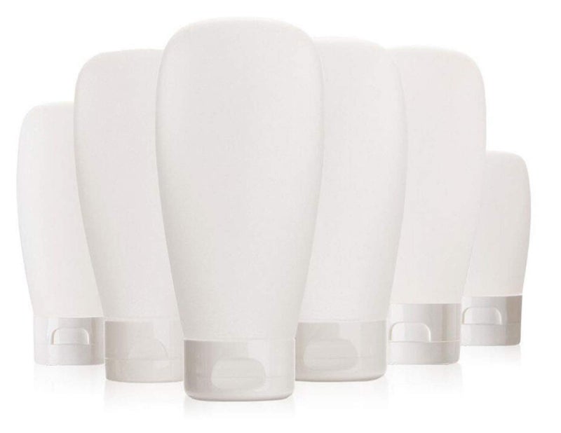 12Pcs 150ml/5oz Clear Plastic Empty Refillable Travel Cosmetic Soft Tubes Squeeze Bottle With Flip Cap Makeup Sample Container Dispenser for Facial Cleanser Shampoo Body Hand Lotion Shower Gel
