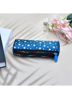 Kuber Industries Kuber Industries Pencil Pouch|Rexine Stationary Pouch|Pencil Utility Pouch|School Pencil Case for Kids|Pen-Pencil Box for Kids|2 Zipper Pencil Organizer|Star Pencil Pouch|Pack of 4|Blue  - Image 2
