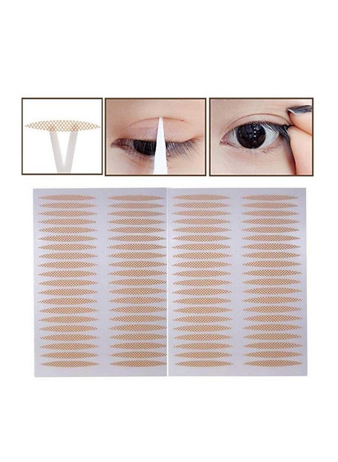 Quupy 800 Pcs Skin Color Lace Mesh Natural Invisible Single Double Side Eyelid Tape Stickers Makeup Eyelid Tape For Hooded Droopy Uneven Monoeyelids Beauty Big Eye Decoration - Image 5