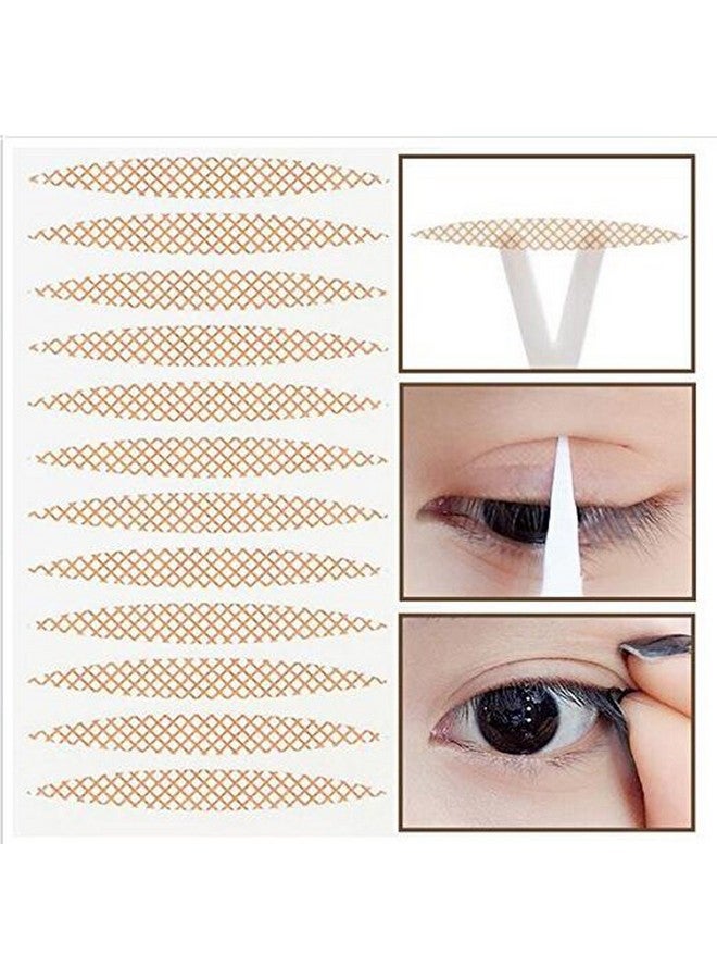 Quupy 800 Pcs Skin Color Lace Mesh Natural Invisible Single Double Side Eyelid Tape Stickers Makeup Eyelid Tape For Hooded Droopy Uneven Monoeyelids Beauty Big Eye Decoration - Image 4