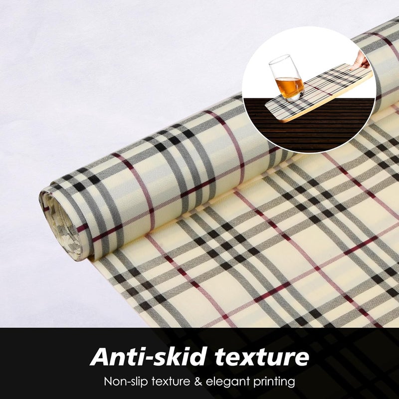 Kuber Industries Shelf Liner PVC Kitchen Liners for Cabinets and Drawers Drawer Liner Mat CheckDesign Shelf Liner Cabinet Mat 5 MTR Cream - Image 5