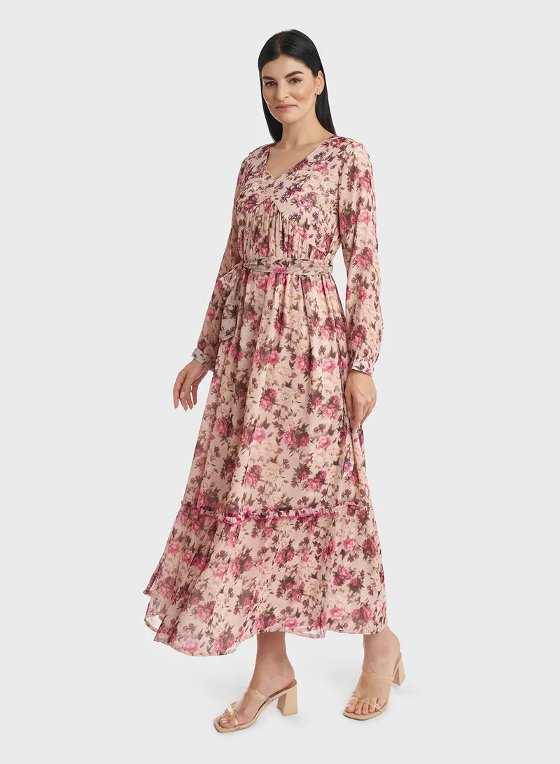 KASHKHA Floral Chiffon Dress