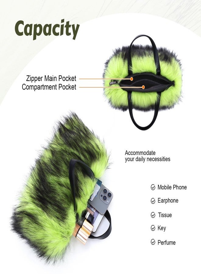 Lanpet Faux Fur Tote Bag for Women Winter Furry Handbag Unique Y2K Fluffy Plush Purse - Image 4