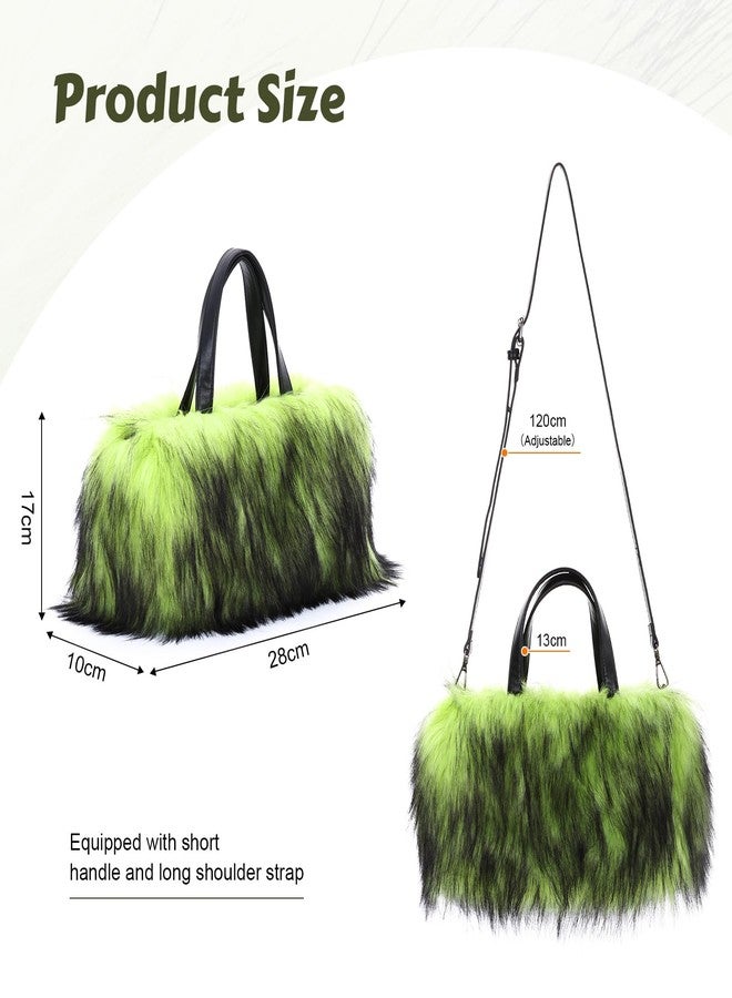 Lanpet Faux Fur Tote Bag for Women Winter Furry Handbag Unique Y2K Fluffy Plush Purse - Image 3