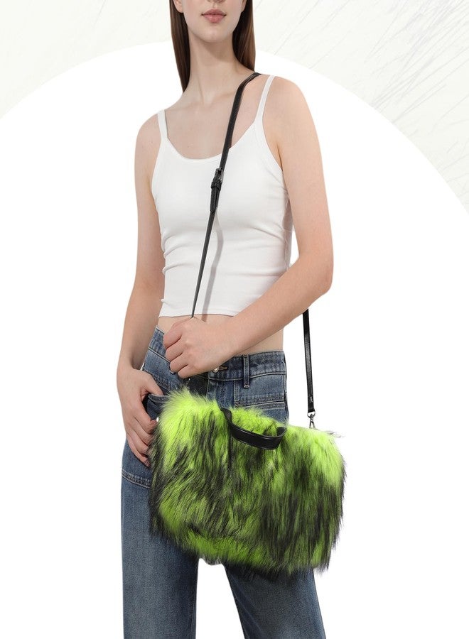 Lanpet Faux Fur Tote Bag for Women Winter Furry Handbag Unique Y2K Fluffy Plush Purse - Image 2