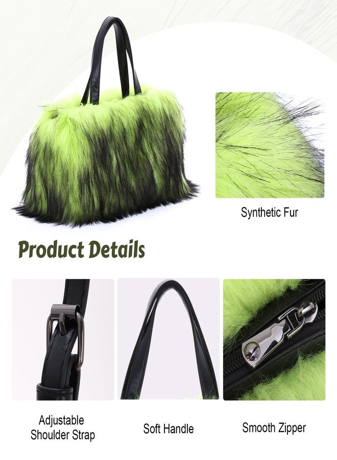 Lanpet Faux Fur Tote Bag for Women Winter Furry Handbag Unique Y2K Fluffy Plush Purse - Image 5