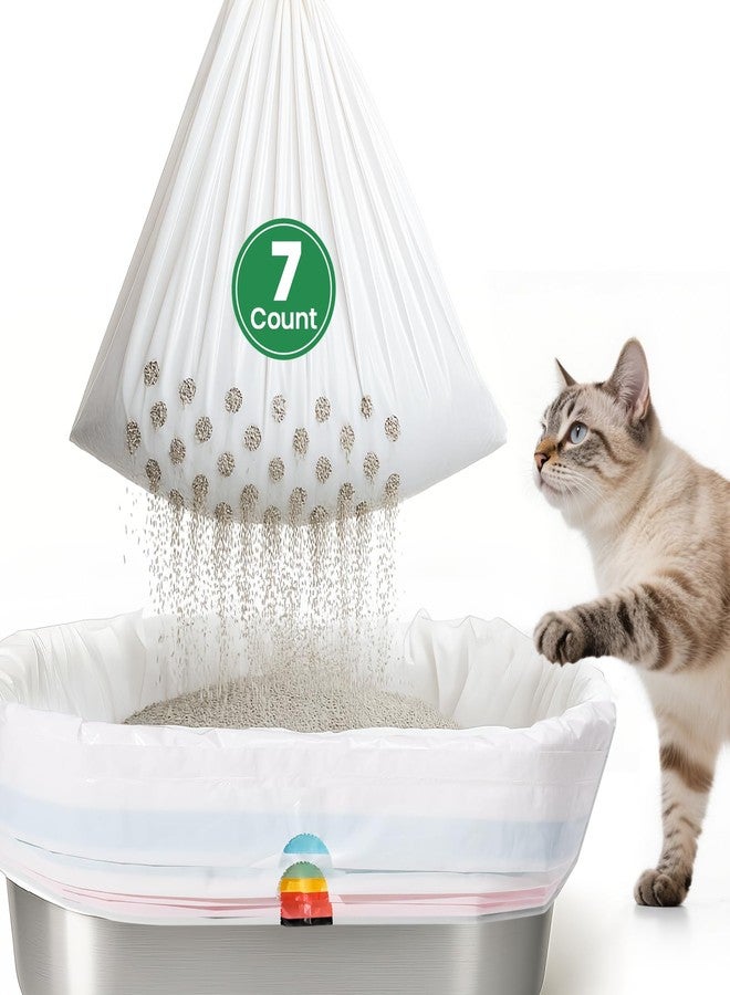PETOCAT Sifting litter bags with 7-Day Litter System, Heavy Duty Thickened litter liners, 37x18 Inch (7 Pack) For Most Litter Boxes and Cat Supplies - Image 1