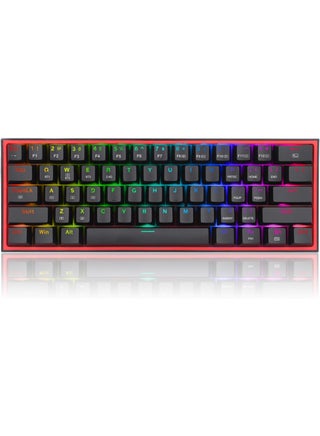 K617 Fizz 60% Wired Compact Mechanical Linear Red Switch Keyboard (Black)