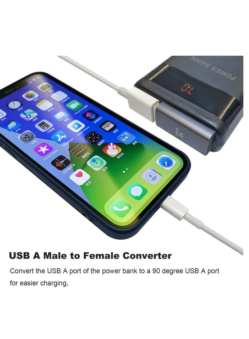 2 Pack 90° USB 3.1 Adapters, Left/Right Angle USB A Male to Female Converters for PC, Laptop, Chargers. - Image 5