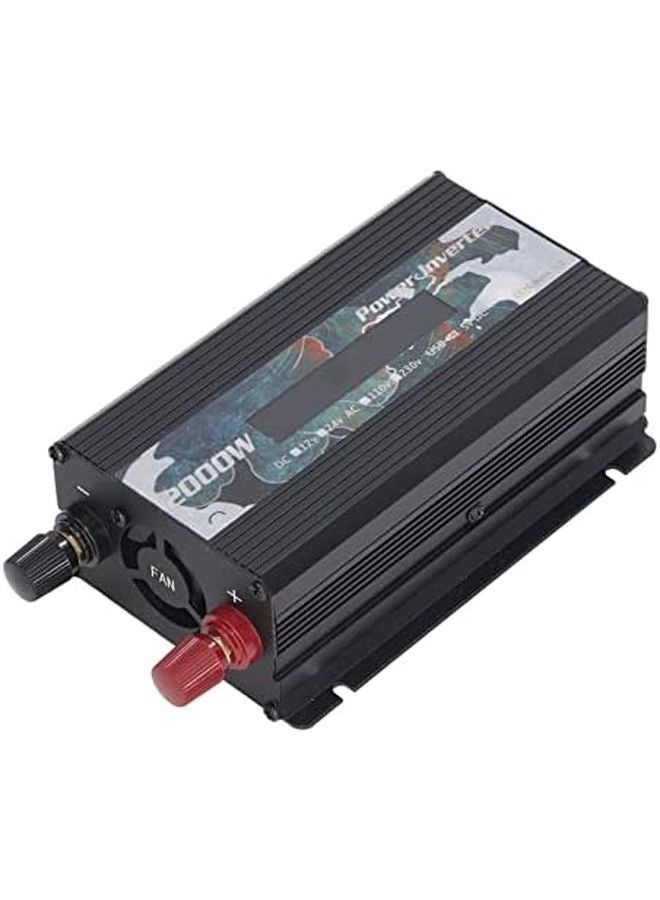 Pssopp 2000W Solar Car Inverter Black DC12V to AC 110V Modified Sine Wave for Travel - Image 4