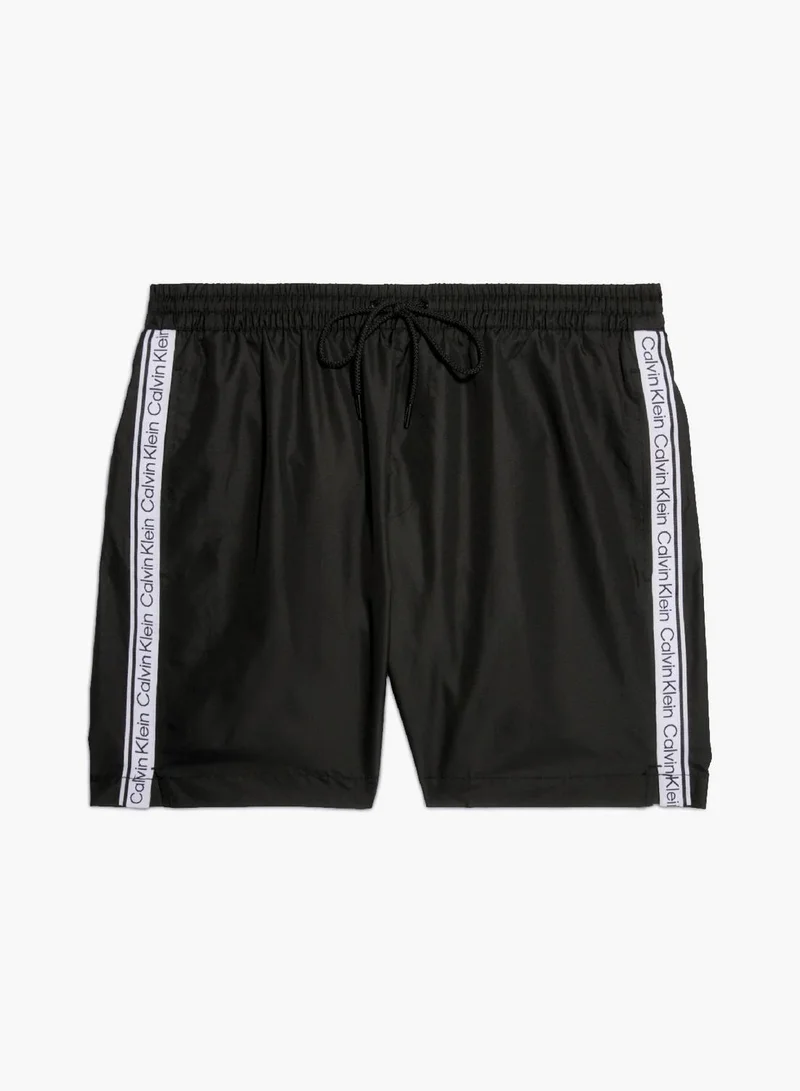 Calvin Klein Pvh Black Medium Drawstring Swim Shorts - Logo Tape for Men | Best Price UAE