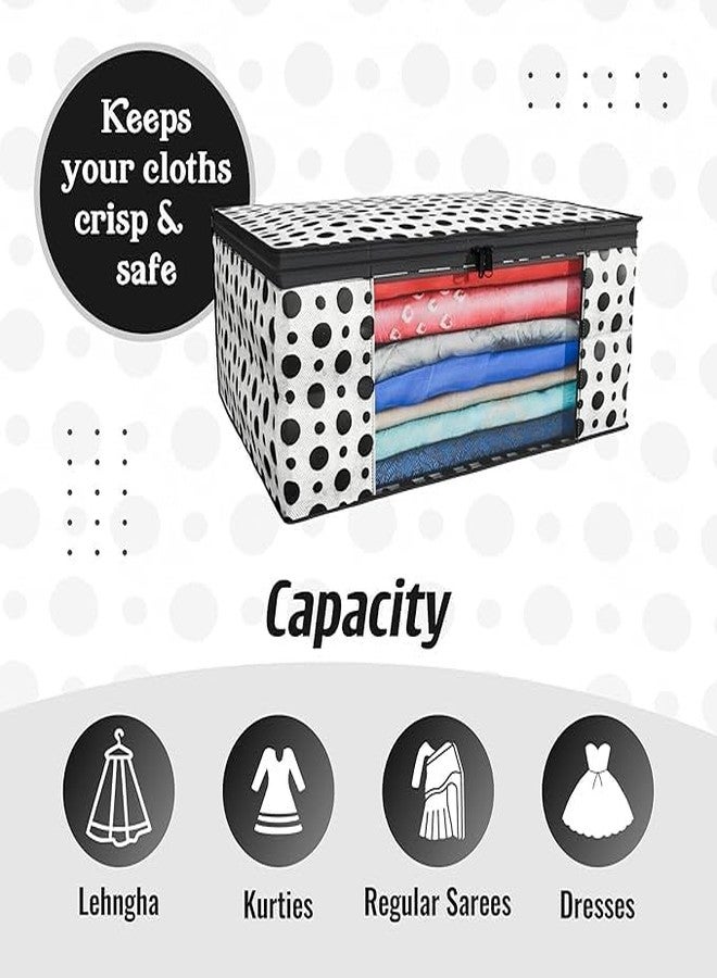 VAKRA® Premium Saree Organizer Bag for Wardrobe | Foldable Cloth Storage Bag with Transparent Window & Zipper (Pack of 2) - Image 4