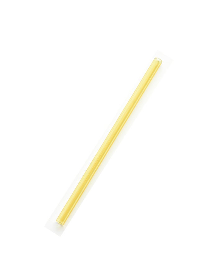 Factory Direct Glass Straw Transparent Color High Temperature Resistant Straw Creative Milk Tea Drink Glass Straw-Color:Straight Tube Light Yellow 8mm 20cm - Image 1