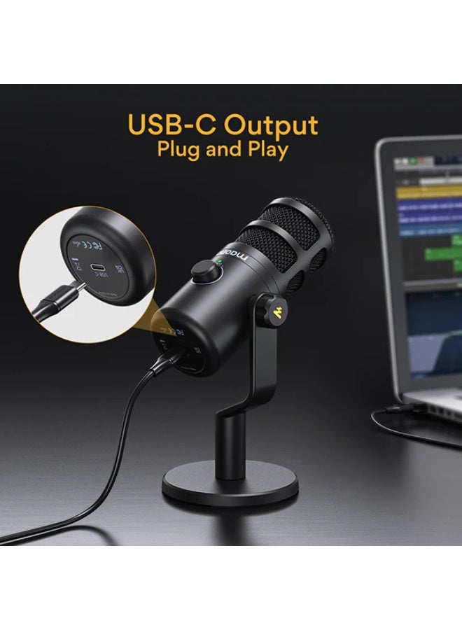 ماونو PD100U ميكروفون دايناميك USB – صوت احترافي بجودة ستوديو – أسود - Image 4
