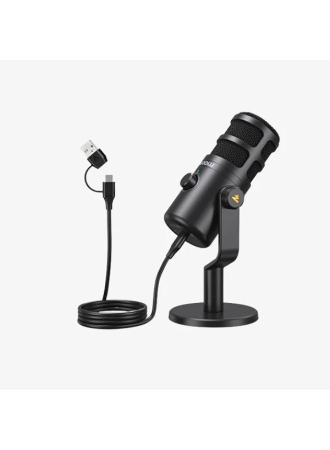ماونو PD100U ميكروفون دايناميك USB – صوت احترافي بجودة ستوديو – أسود - Image 1
