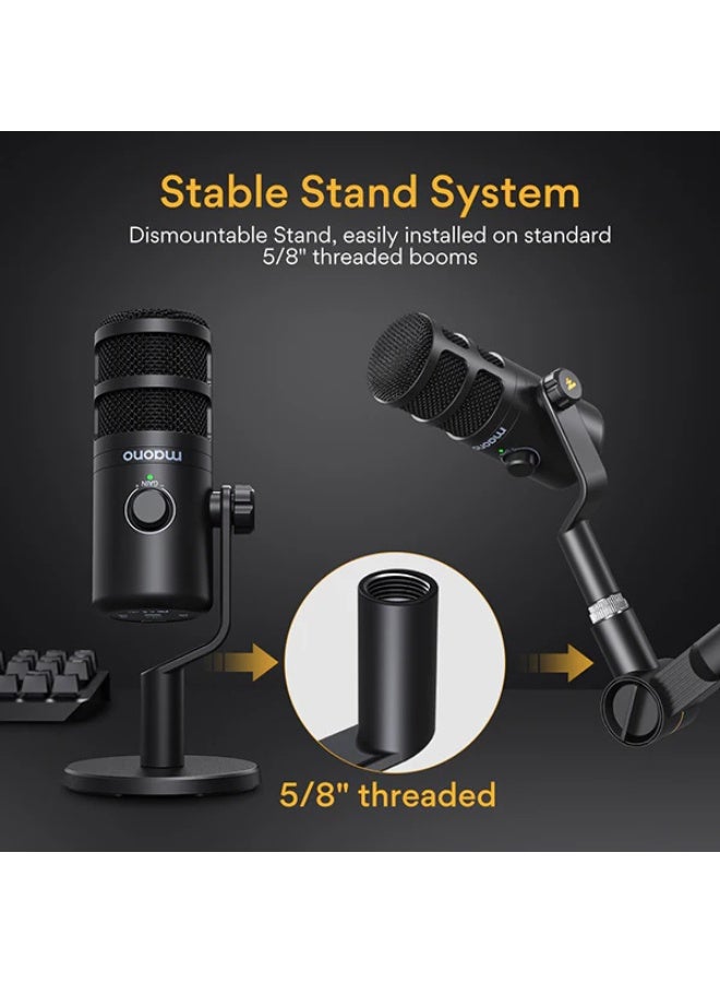 ماونو PD100U ميكروفون دايناميك USB – صوت احترافي بجودة ستوديو – أسود - Image 5
