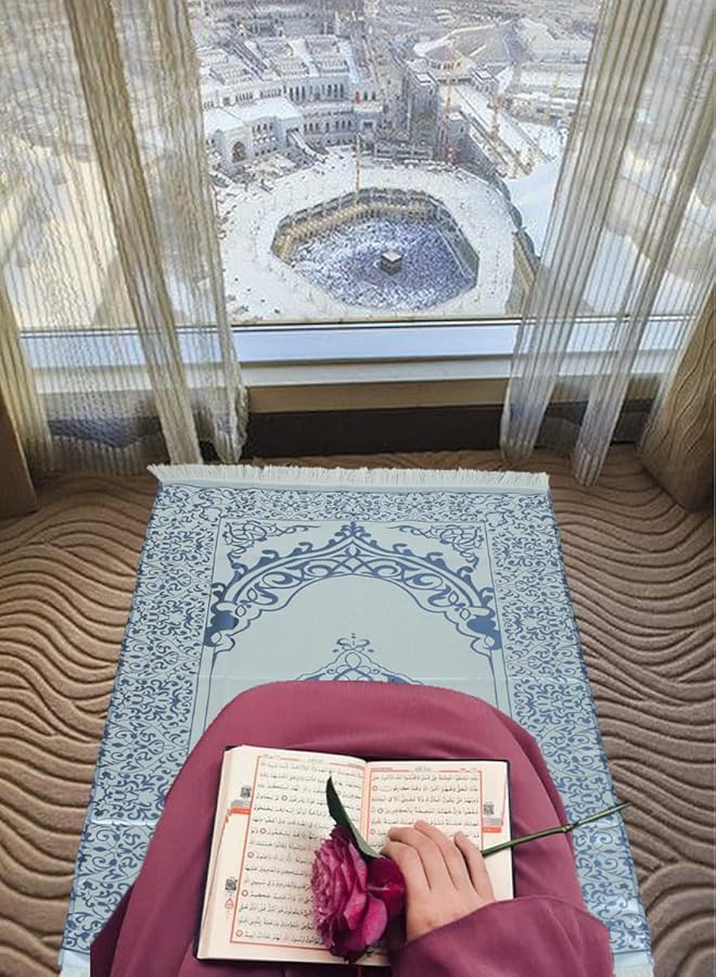 erorex Islamic Prayer Mat Set High Quality Rug And Decorative Rosary With Beautifull Pouch Ideal For Home Traveling At Office At Work For Ramadan Eid Etc Best Gift Idea Prayer Carpet Tasbih And Bag  - Image 3