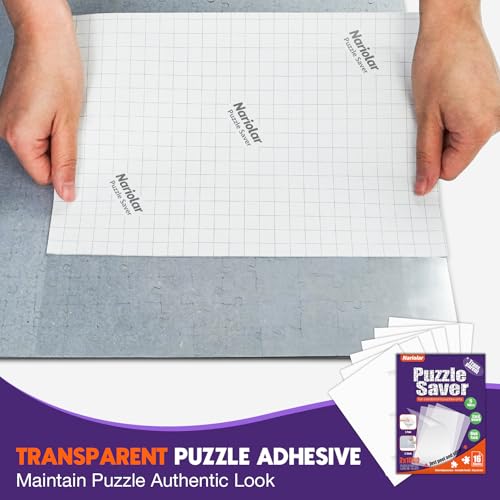 Nariolar UltraAdhesion Transparent Puzzle Glue Sheets 16 Puzzle Saver Sheets for Preserving Up to 2x1000Piece Jigsaws - Image 5