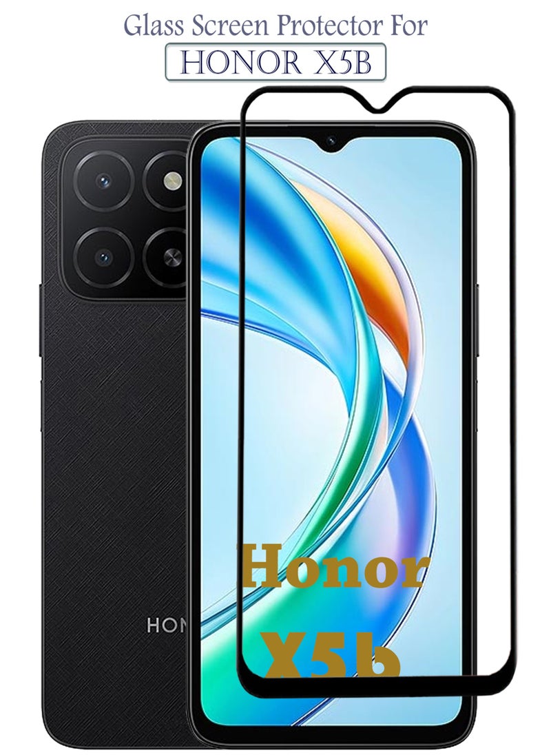 Generic - Honor X5b Screen Protector | Tempered Glass Compatible with Honor X5b | Screen Protector Full HD Quality Tempered Glass Anti-Scratch Edge to Edge Coverage with Easy Installation Kit - Black - Image 1