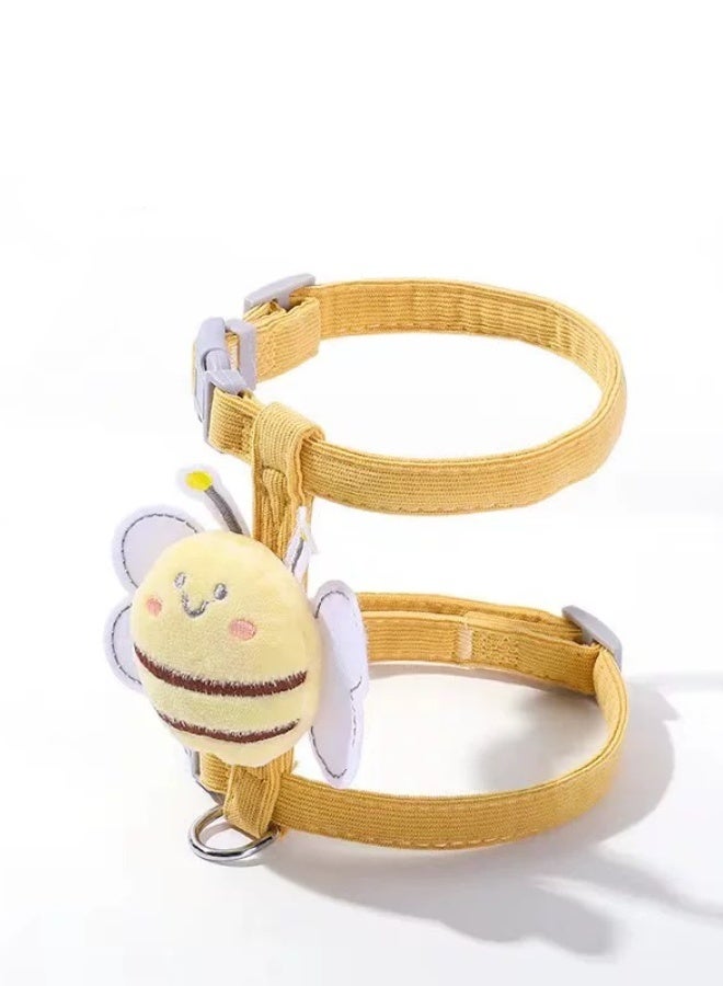 مجموعة حزام وسوار للقطط للسير في الهواء الطلق، حزام القطط المضاد للهروب مع تصميم نحلة لطيف، قابل للتعديل ومرن، حزام شكل حرف H للقطط الصغيرة، مناسب للقطط المتوسطة أو الكبيرة. - Image 4