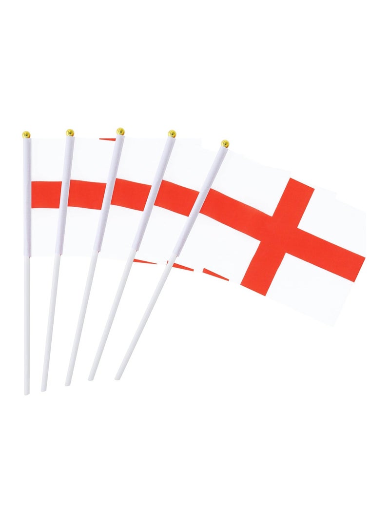General Flag of England A5 Size, England Flag with Stick. Pack Of 5 Pieces.  - Image 1