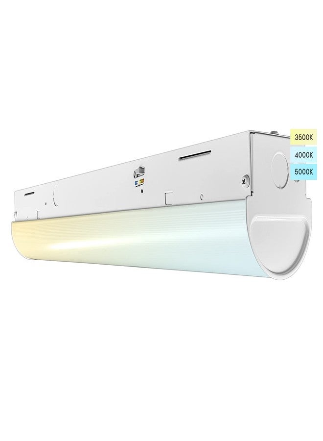 LUXRITE 2FT LED Strip Light Fixture, 20W, 2600 Lumens, Linear Shop Light, 3 Color Selectable 3500K-5000K, 0-10V Dimmable, Damp Rated, Flush Mount Ceiling Light, UL Listed - Garage, Workshop - Image 1