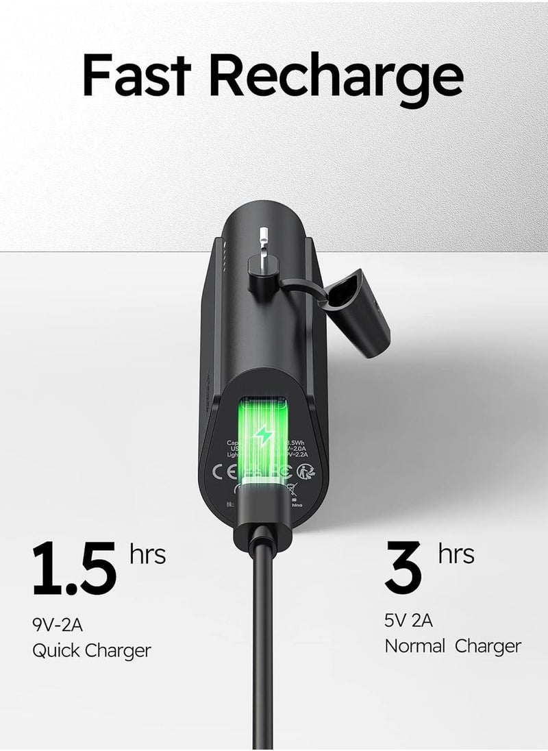 VEGER - VEGER Mini Portable Power Bank For iPhone, 5000mAh 20W PD Fast Charging, Cordless Charger with Lightning Connector, Compatible With iPhone 14/13/12/11/8/7/6/XR/X, Airpods - Black - Image 1