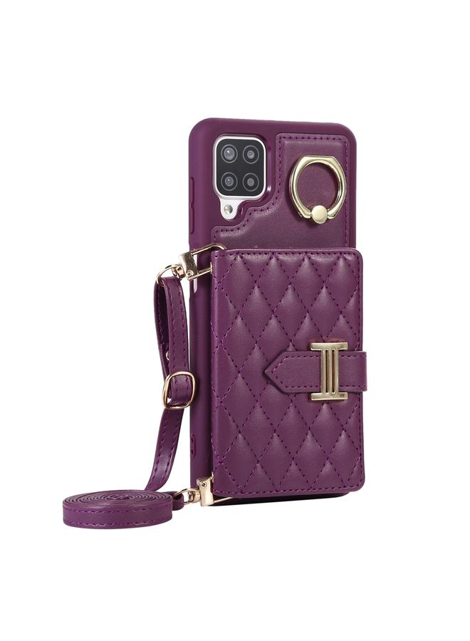 S-TOP Case For Samsung Galaxy A12 Horizontal Card Bag Ring Holder Phone Case with Dual Lanyard - Image 2