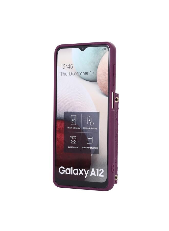 S-TOP Case For Samsung Galaxy A12 Horizontal Card Bag Ring Holder Phone Case with Dual Lanyard - Image 3