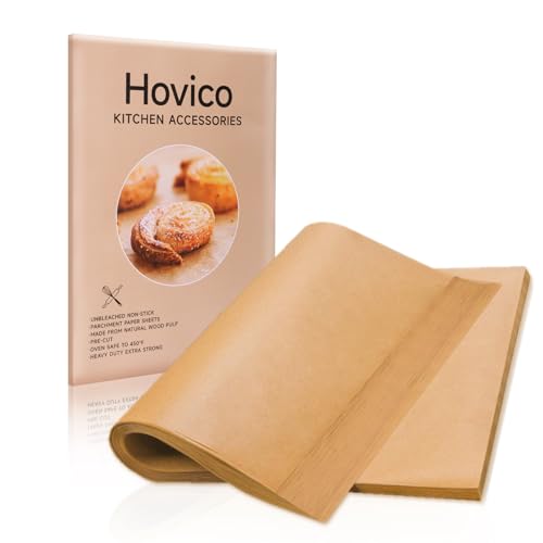 Hovico 130PCS Parchment Paper Baking Sheets, 9x13 Inch, Precut Non-Stick Parchment Sheets for Baking, Grilling, Air Fryer, Steaming, and More (Unbleached) - Perfect for BBQ, Picnic, Festival, Bread - Image 1