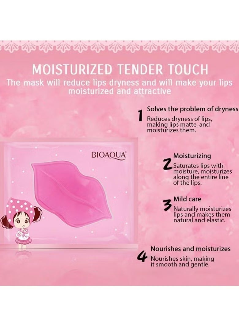 بيو أكوا قناع شفاه وردي كريستالي مغذي بالكولاجين، مرطب طبيعي لامع، ملمس ناعم، صحي ومرن - Image 5