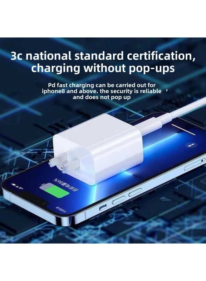 Suitable For Apple Charger 20W Pd Fast Charging Line Set IPhone Charging Line Data Line Charging Head 3C Certification-Color:PD2 M 120W Fast Charging Line  - Image 3