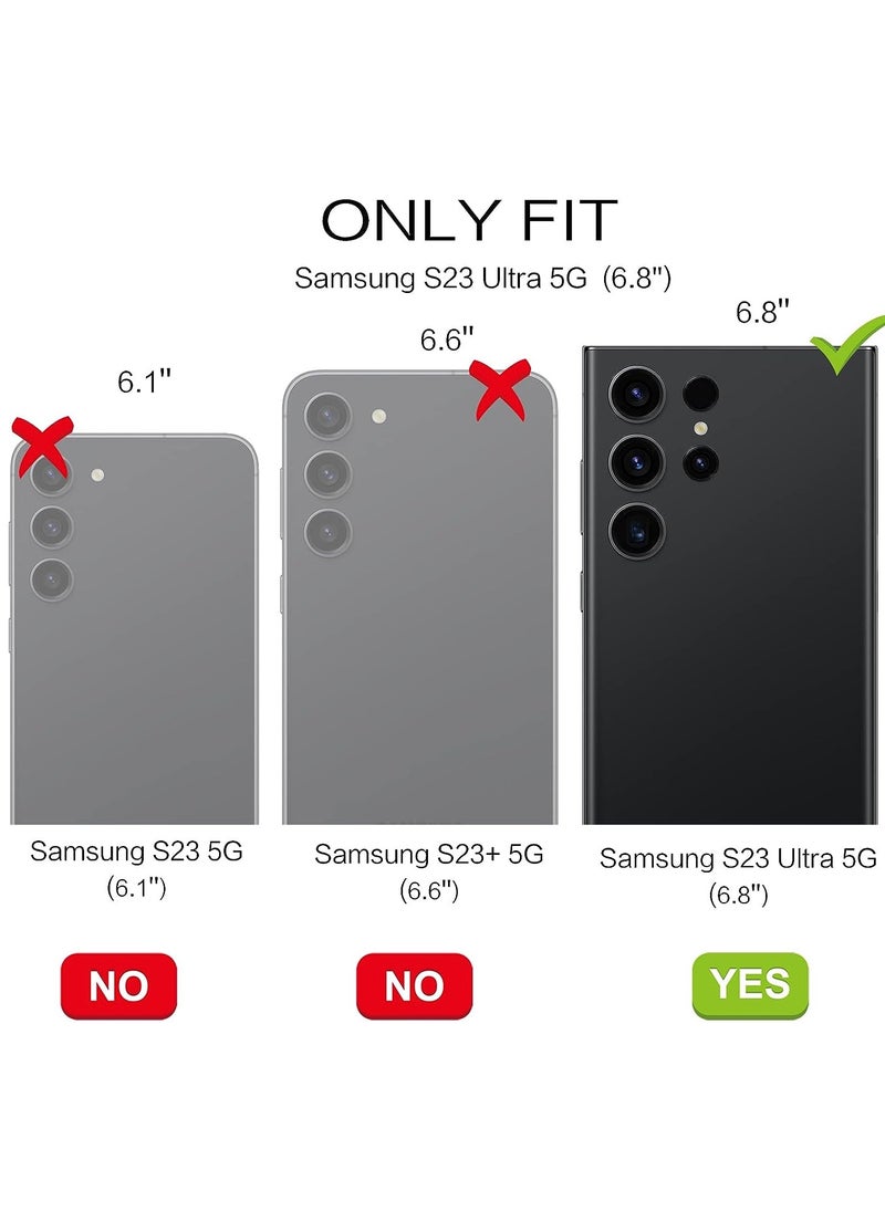 Compatible With For Samsung Galaxy S23 Ultra 5G Case with Built in Kickstand Shockproof Protective Phone Case for Samsung Galaxy S23 Ultra 5G (Black)