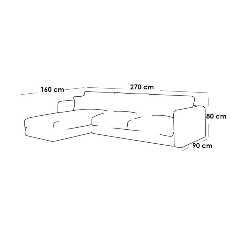 Betak Swedish wood and linen corner sofa - beige - Image 2