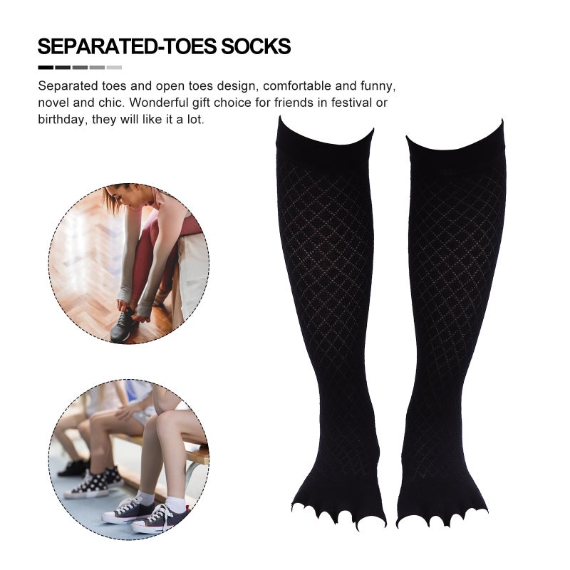 1 Pair of Cotton Sports Socks Separated-toes Socks Breathable Running Stockings - Image 2