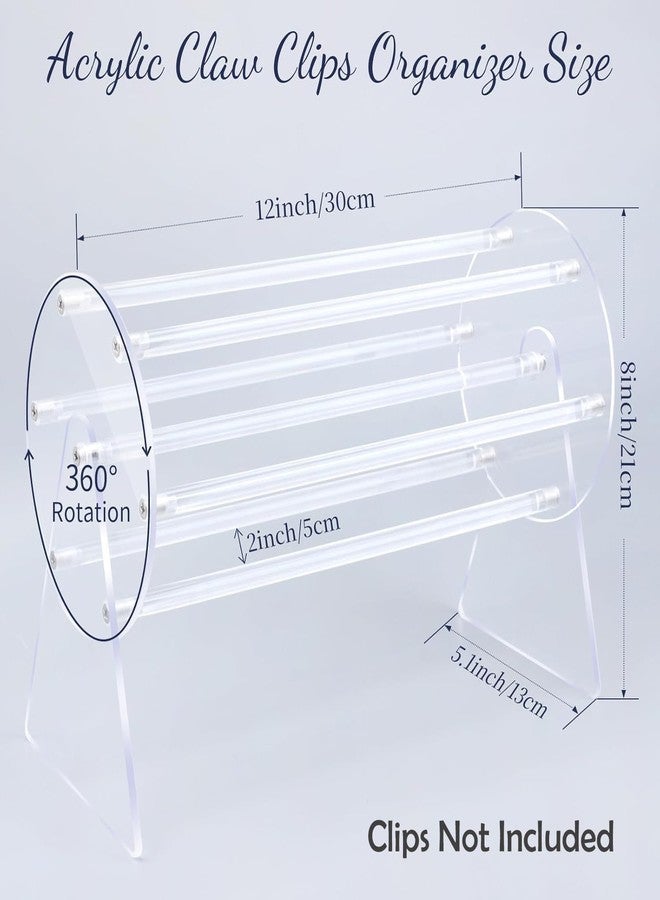 STORE 2508 Acrylic Claw Clips Organiser Hair Clips Rotating Storage Gift for Girl Women - Image 3